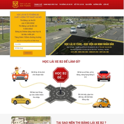 Theme wordpress trung tâm dạy lái xe 01