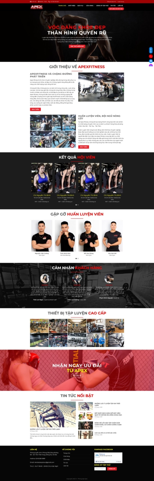 Theme wordpress phòng tập gym 6
